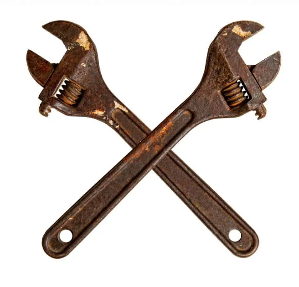 photo of rusted spanners