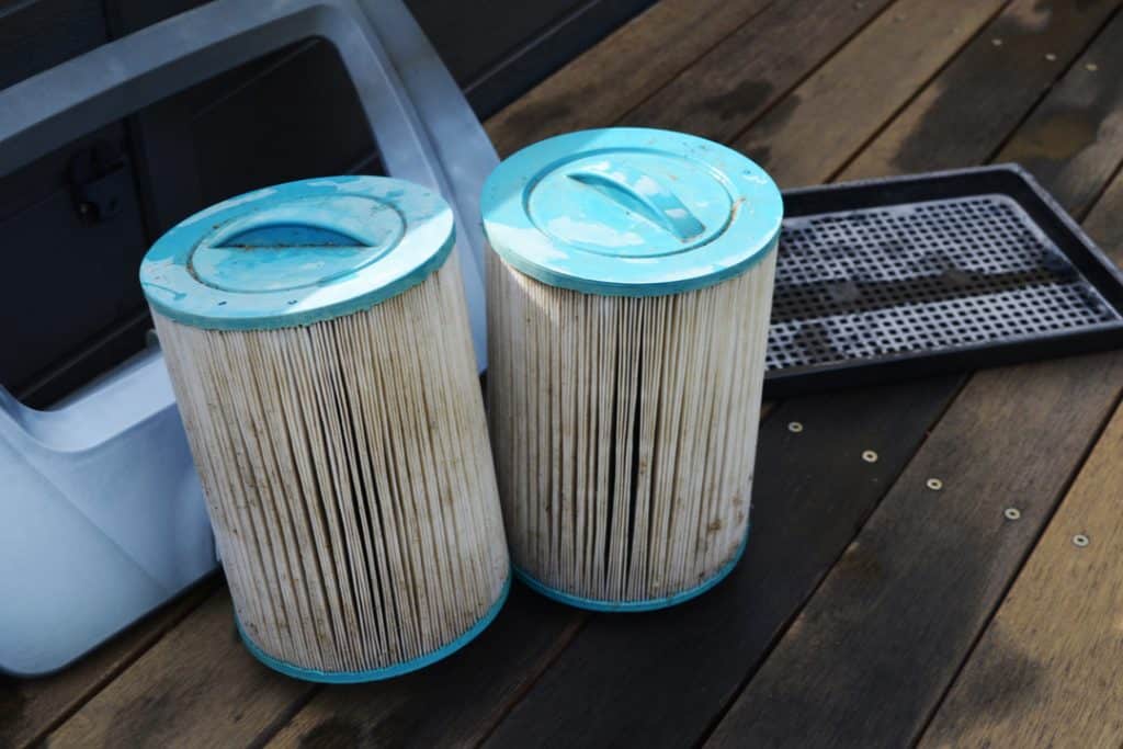 clean filters of the hot tub without draining it