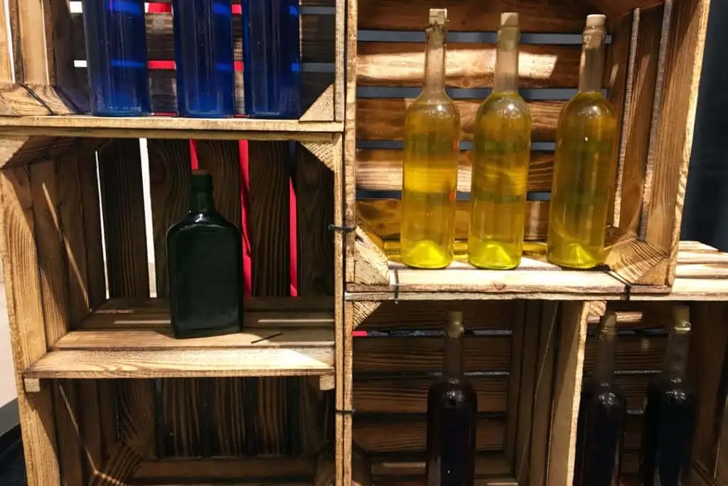 makeshift pull out drawers for liquor bottles