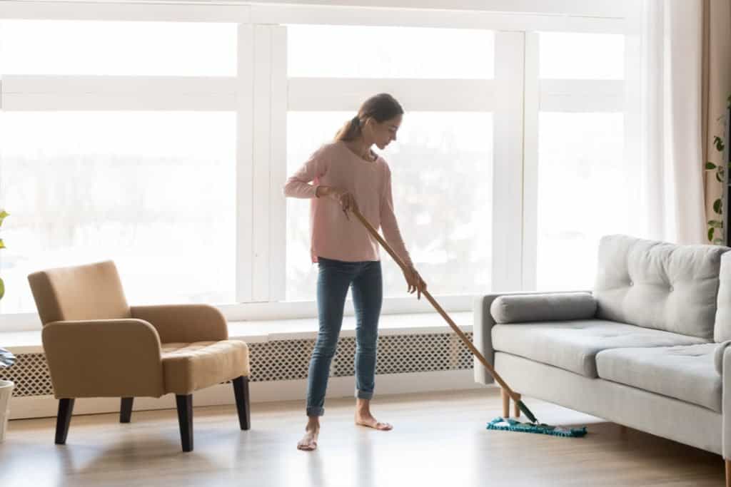 stop furniture from sliding by keeping the floor clean