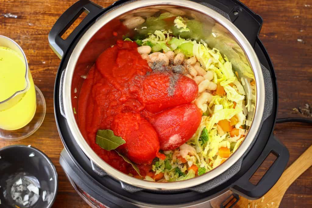 food inside instant pot