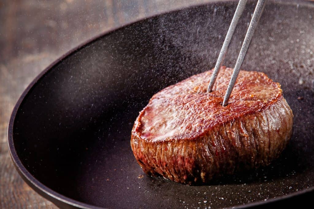 fillet steak cooked in pan