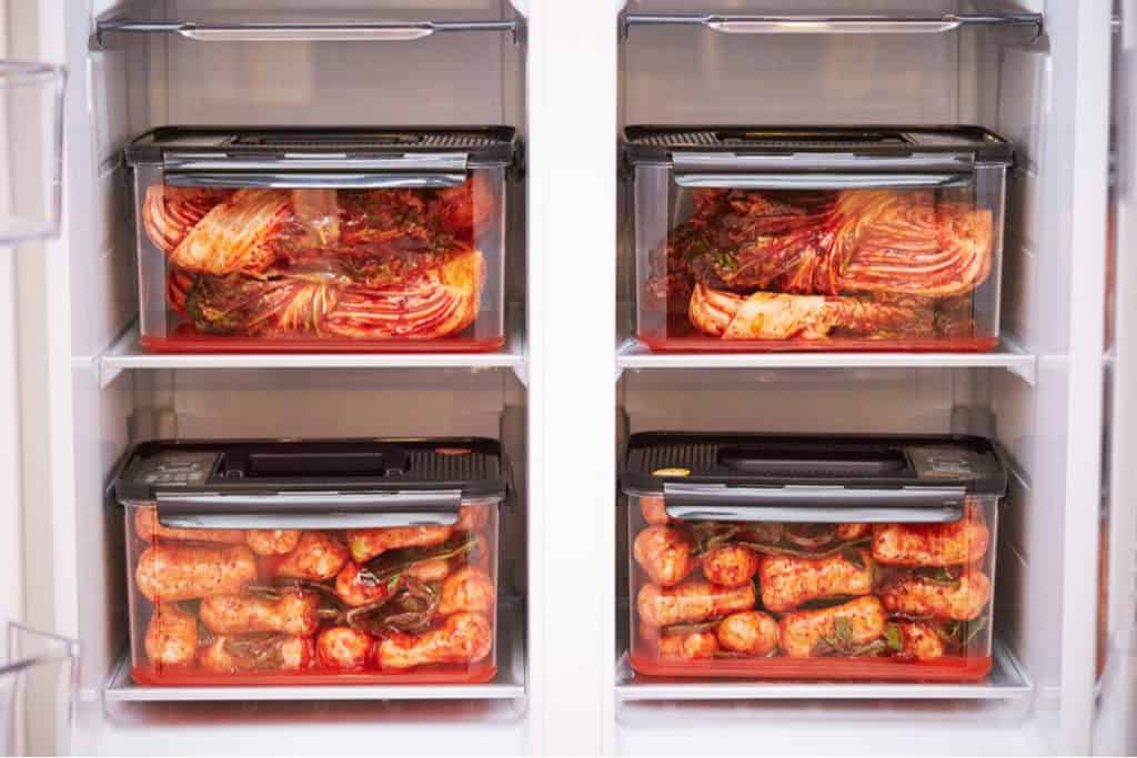 freezing kimchi in refrigerator